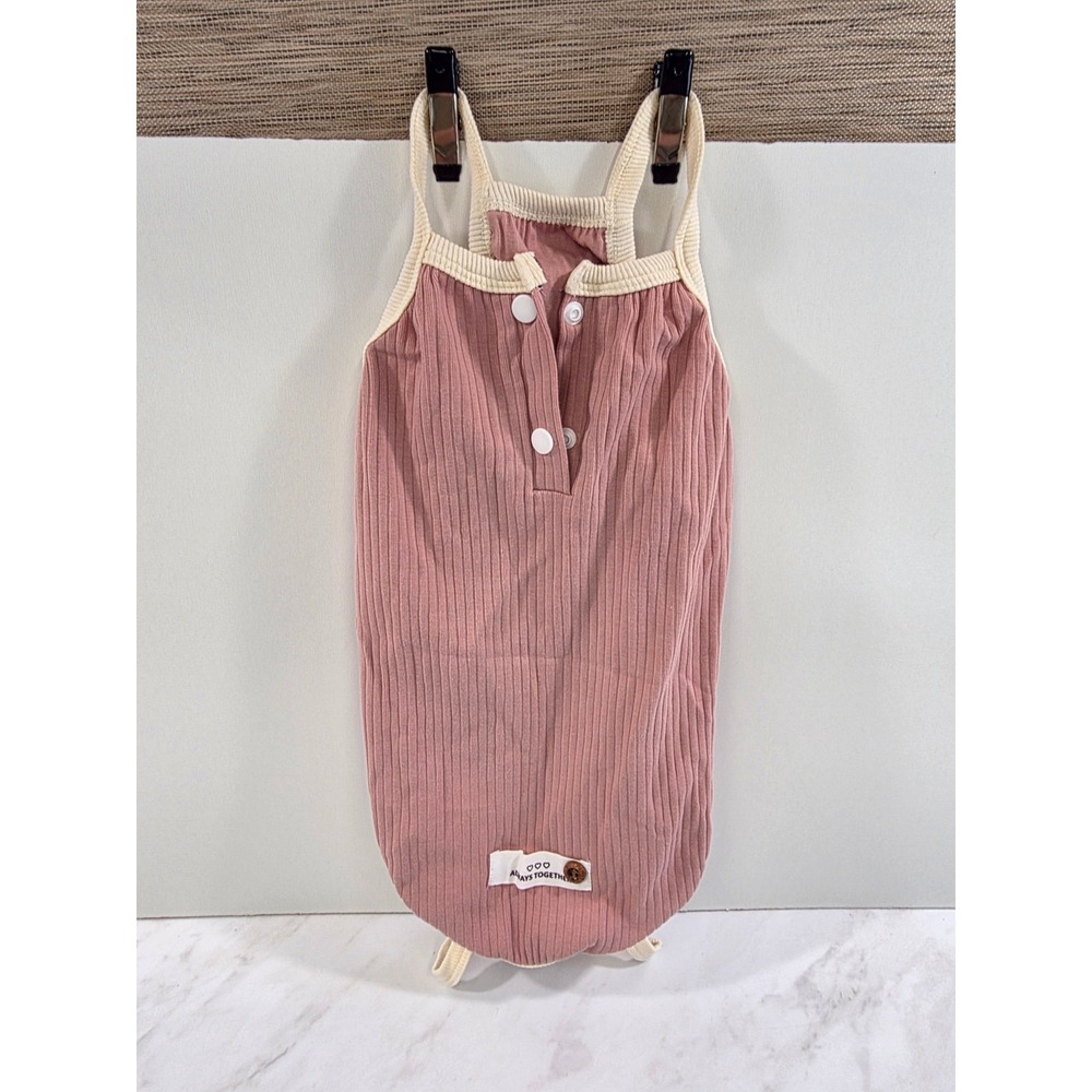Cottagecore Coquette Pet Bodysuit Ribbed Henley Simloyal Dog Cat L Mauve Pink